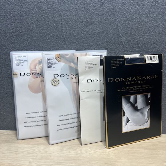 Bundle of 4 Donna Karan Mix Tones Colors Tall Control Top Pantyhose New $69 - Picture 1 of 7